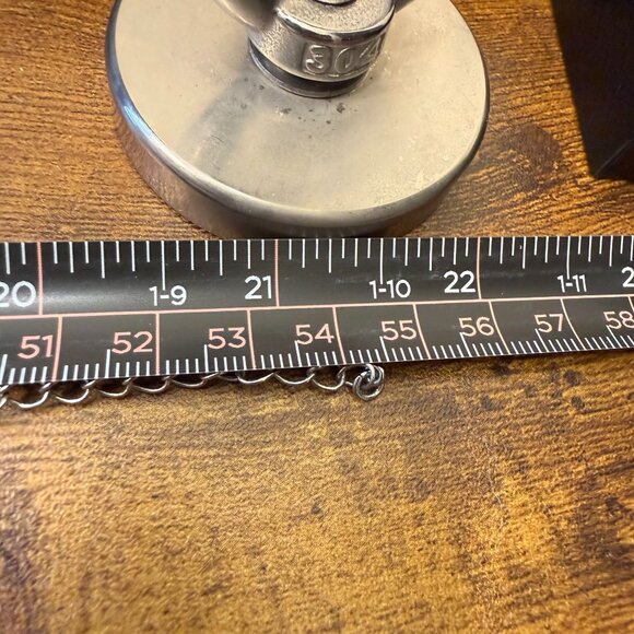 Blue & Silver Geometric Statement Necklace Chunky Modern Panels - Picture 7 of 9